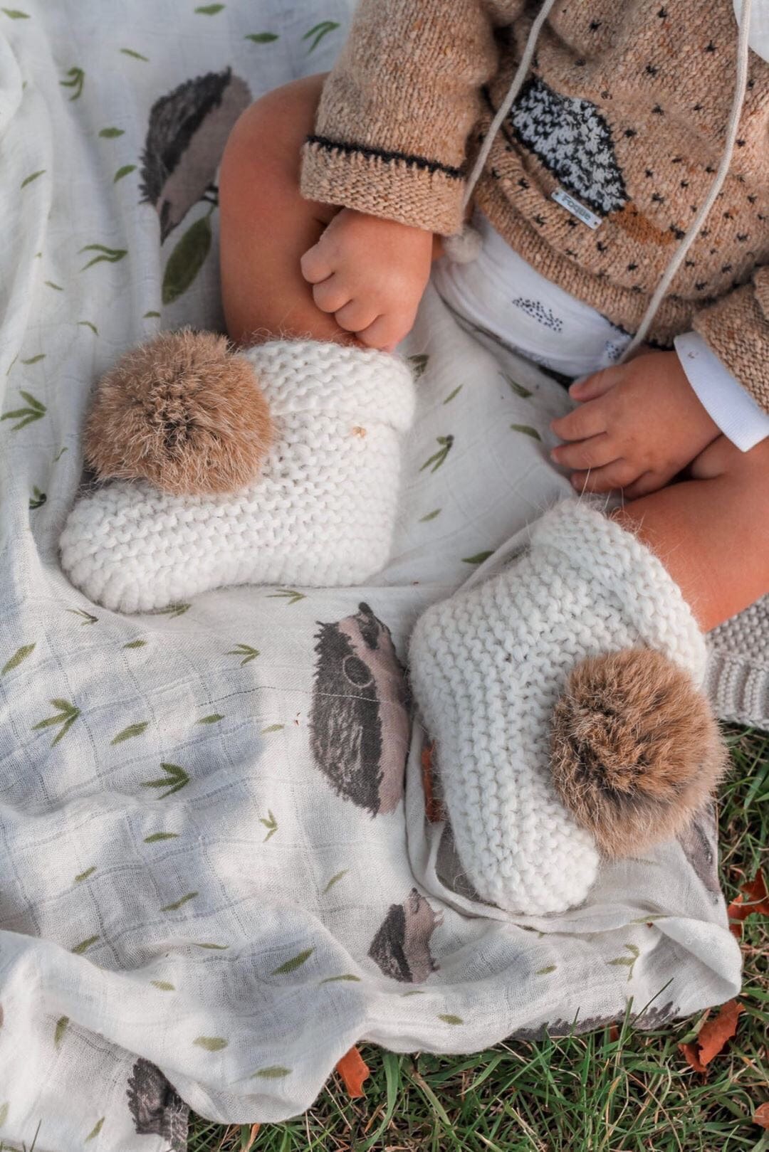 Ivory Angora Pom Pom Booties - Image 11