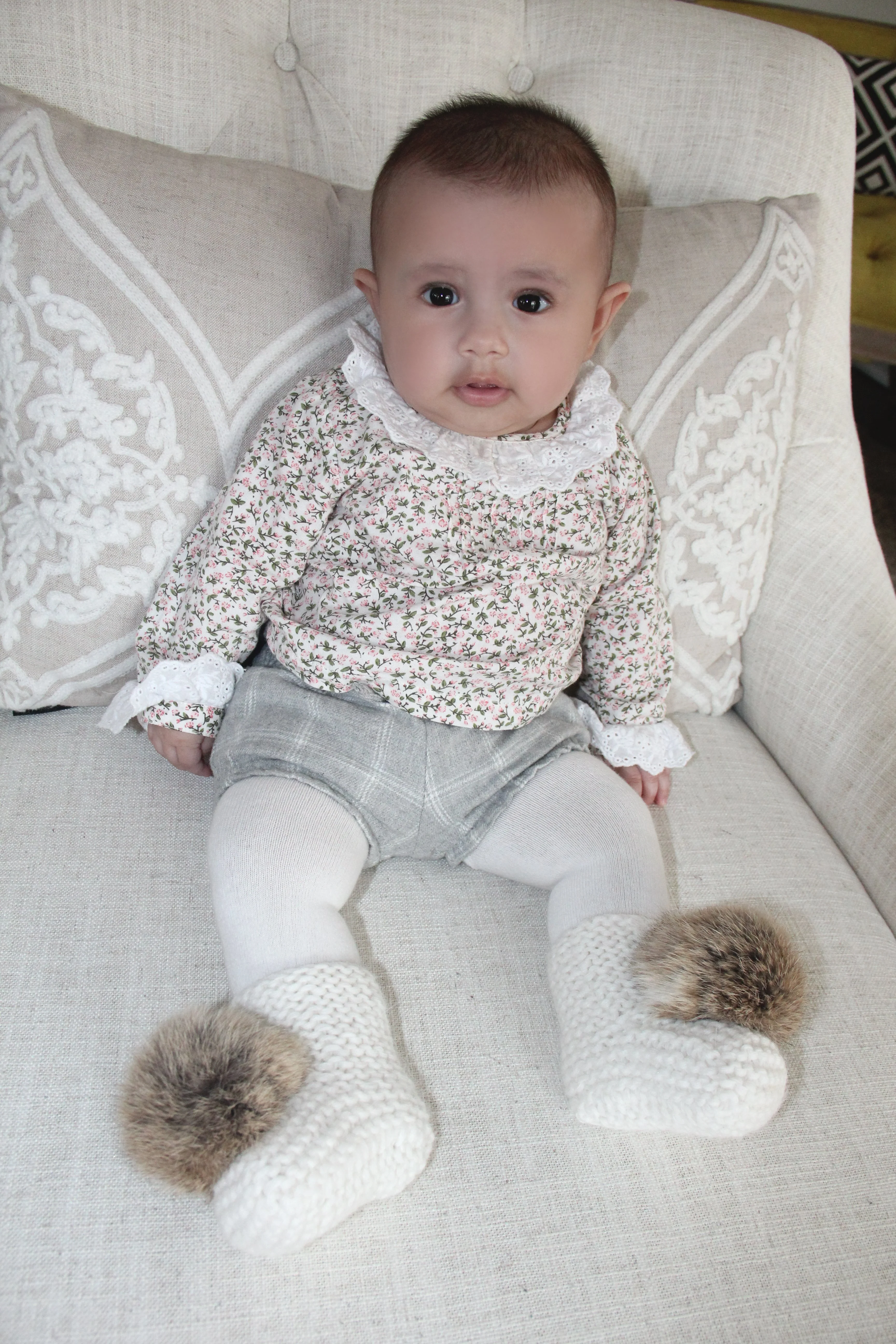 Ivory Angora Pom Pom Booties - Image 20