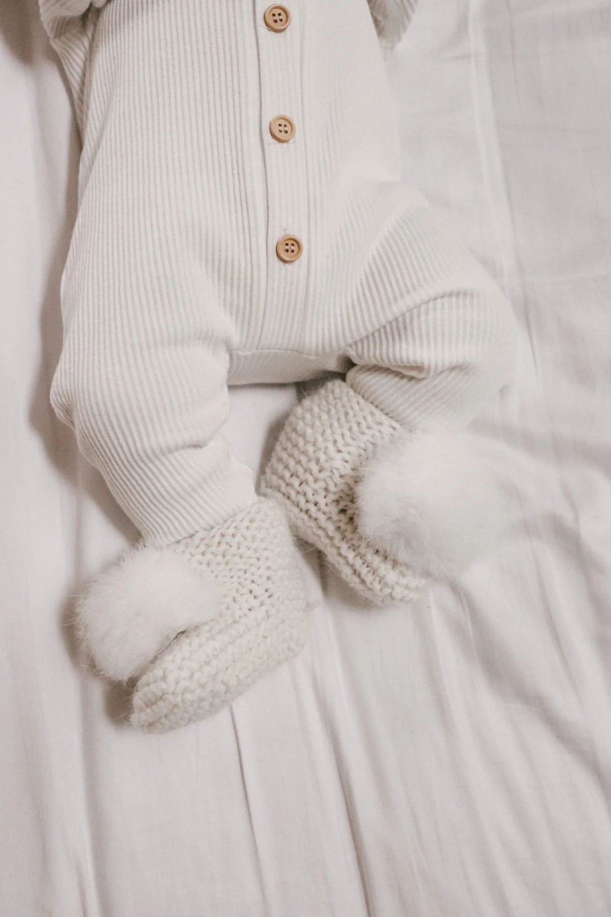 Ivory Angora Pom Pom Booties - Image 21