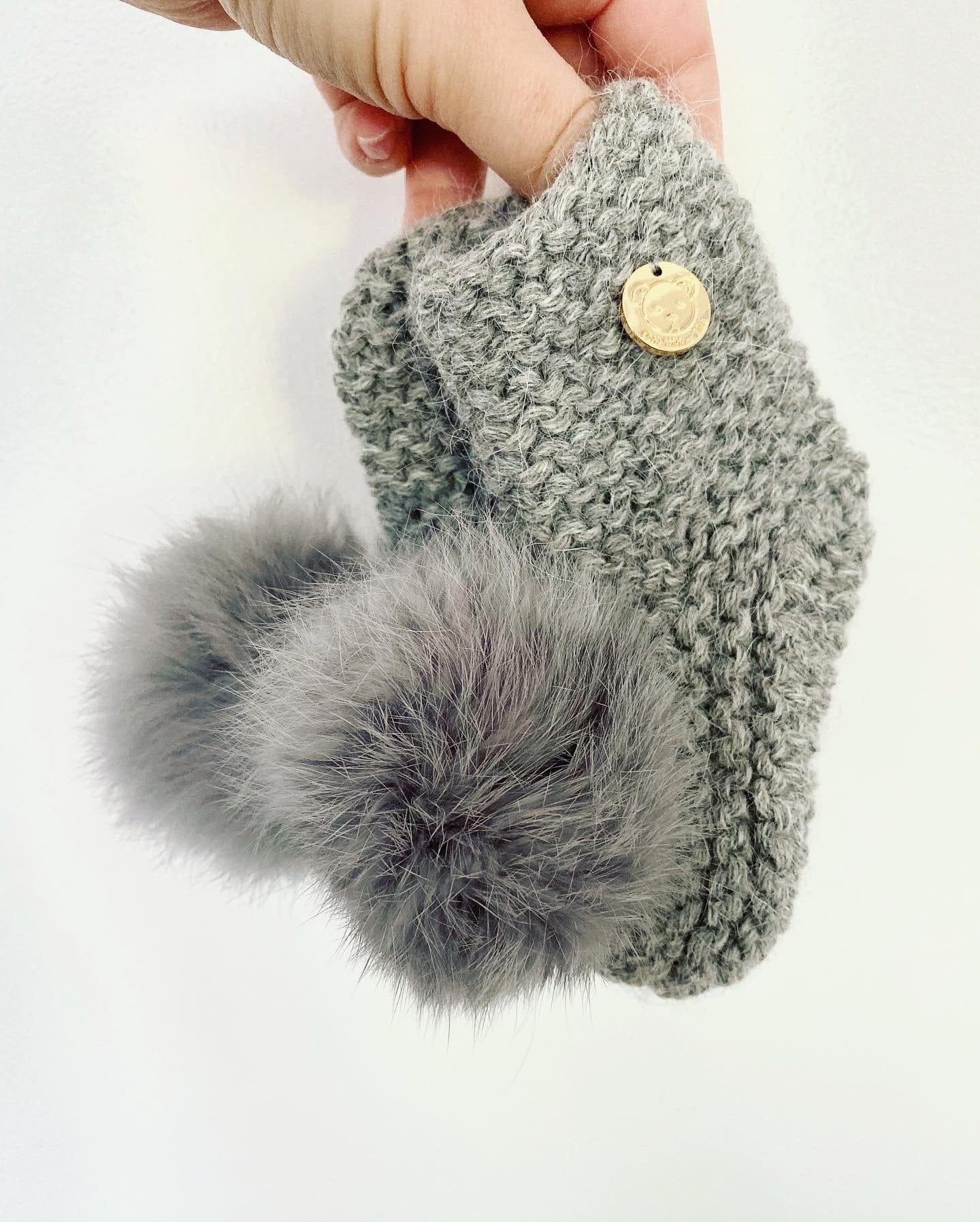 Ivory Angora Pom Pom Booties - Image 4