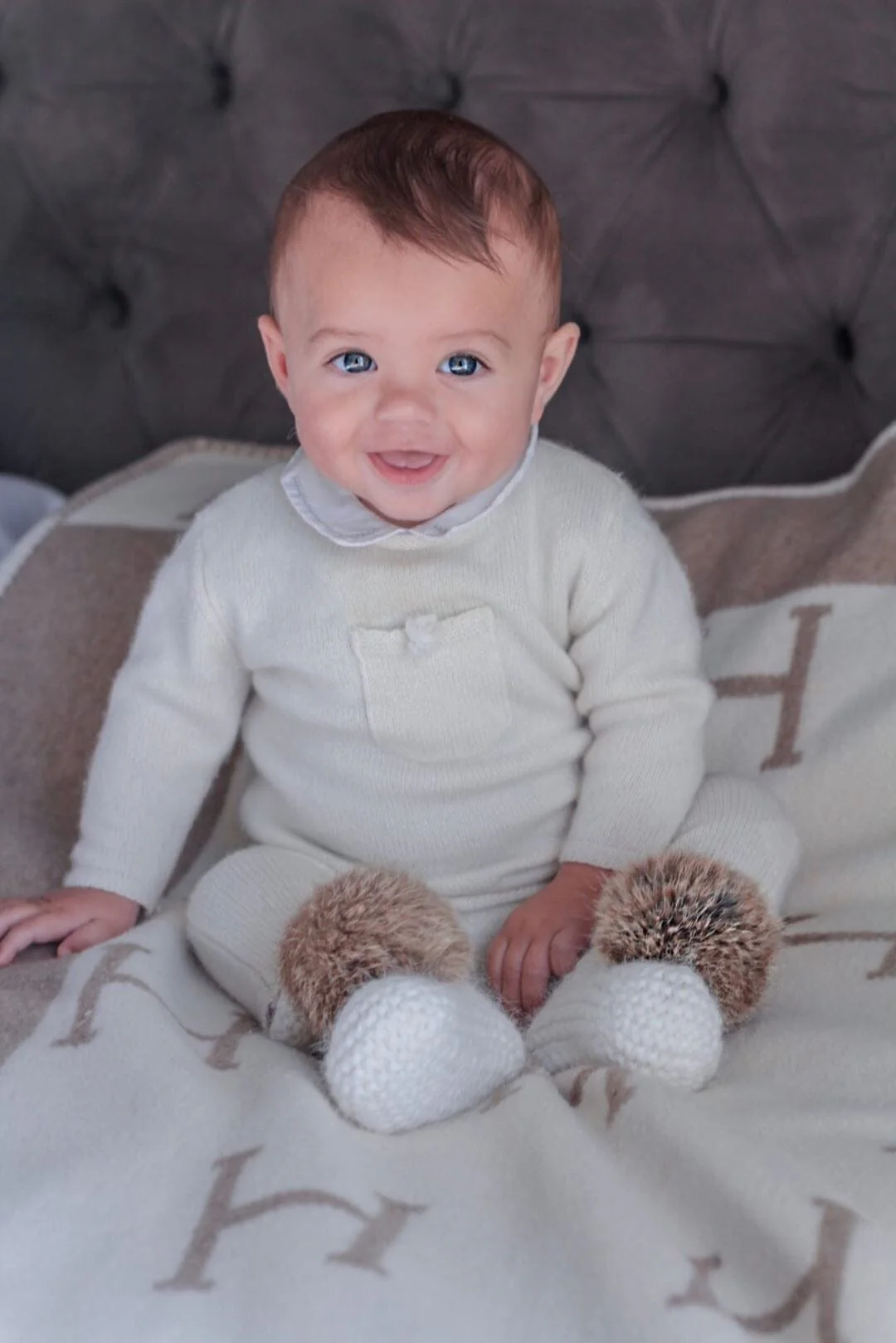 Ivory Angora Pom Pom Booties - Image 8