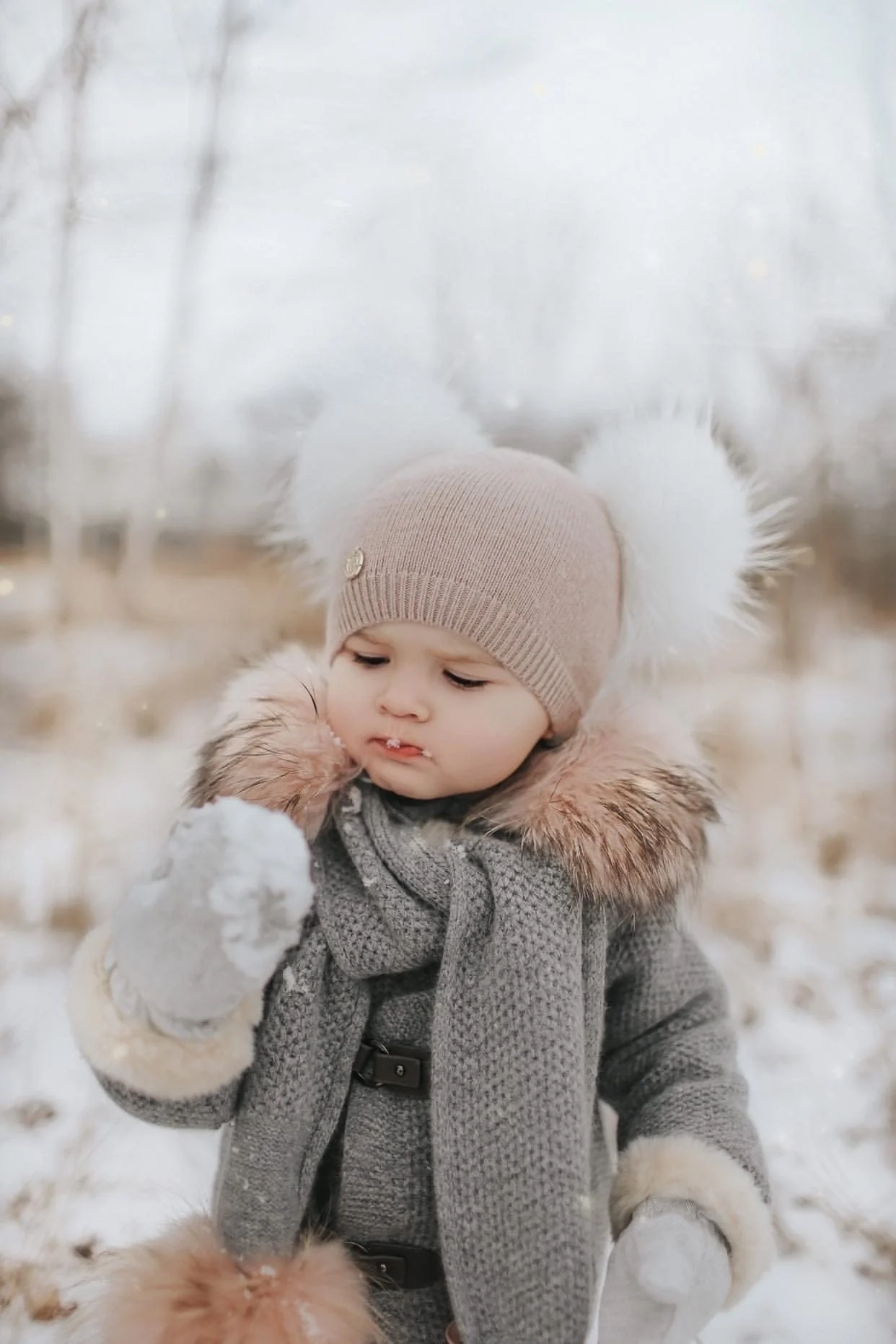 Sasha Double Pom Angora Beanie Hat - Image 7