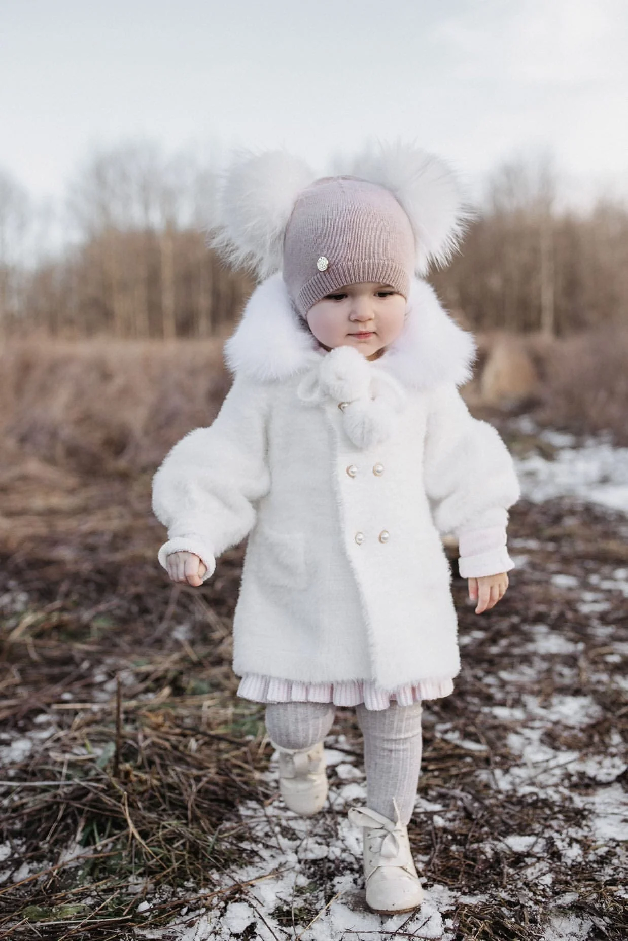 Sasha Double Pom Angora Beanie Hat - Image 8