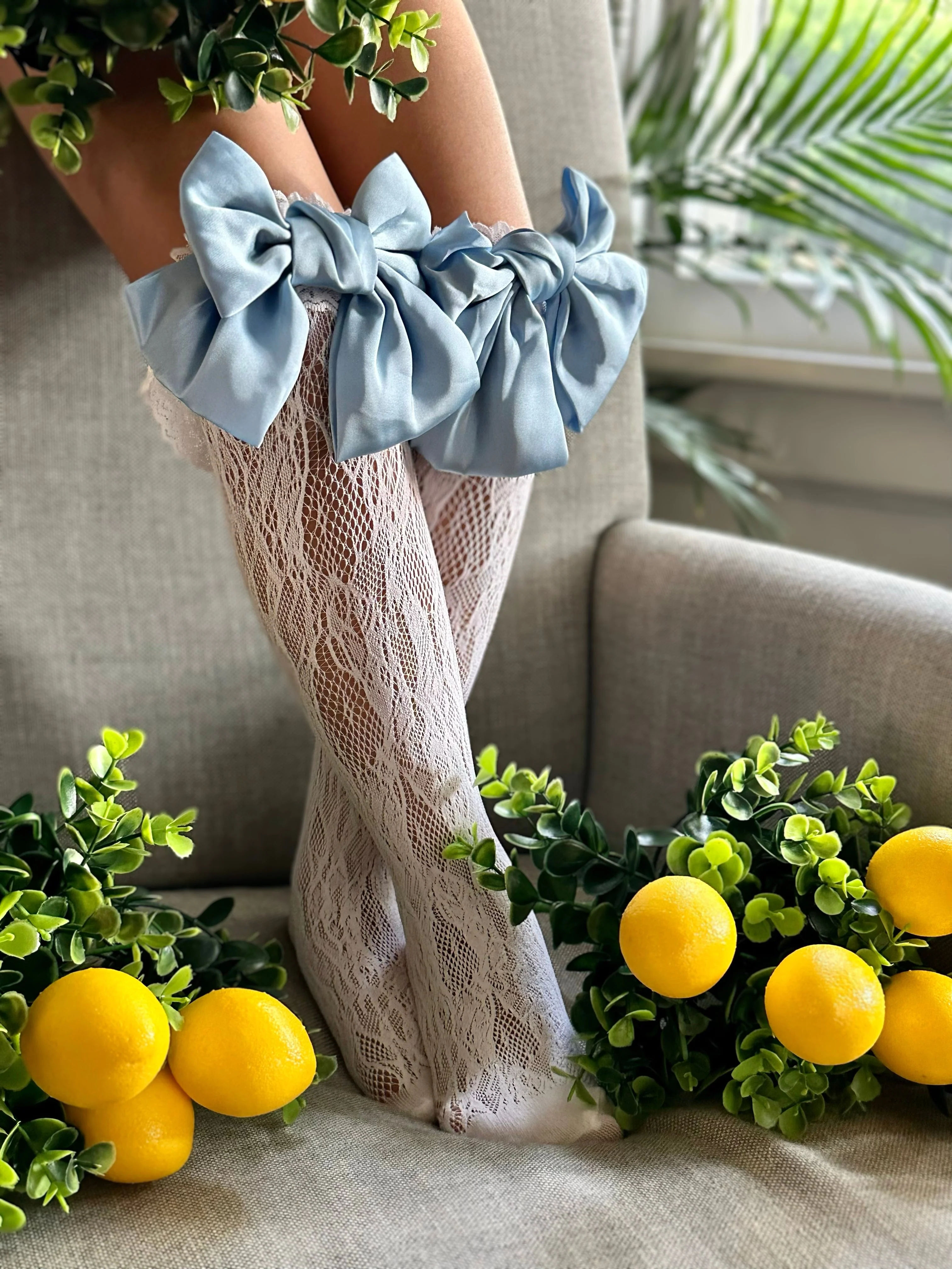 Lola Lace Socks with Satin Bows - Image 5